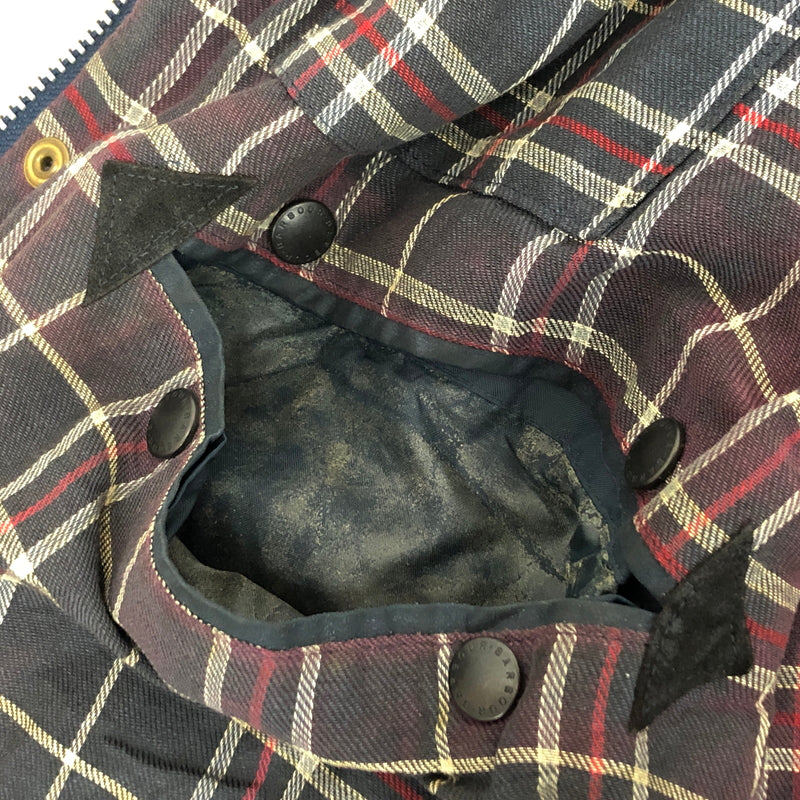 【現状渡し品】【メンズ】 BARBOUR バーブァー 90S BORDER OILED JACKET オイルジャケット 3ワラント 95年製 英国製 アウター 古着 ヴィンテージ 144-260630-rs-08-fur サイズ：C44/112CM カラー：ネイビー 万代Net店