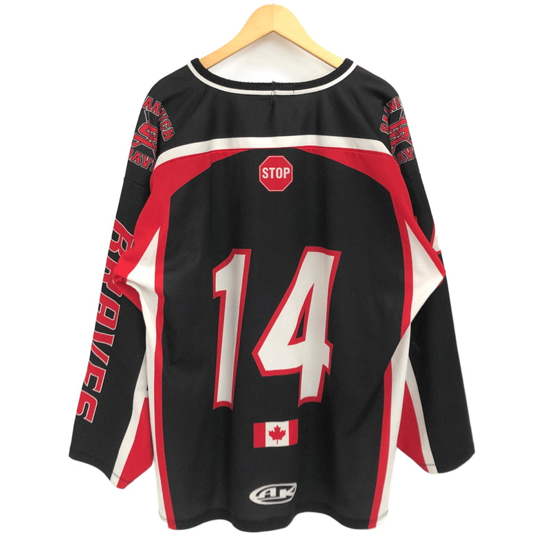 【中古品】【メンズ】 CANADA ATHLETICKNIT HOCKEY SHIRT ゲームシャツ 長袖 トップス ホッケー ユニフォーム 古着 ヴィンテージ 146-260630-rs-09-fur サイズ：XL カラー：レッド/ホワイト/ブラック 万代Net店