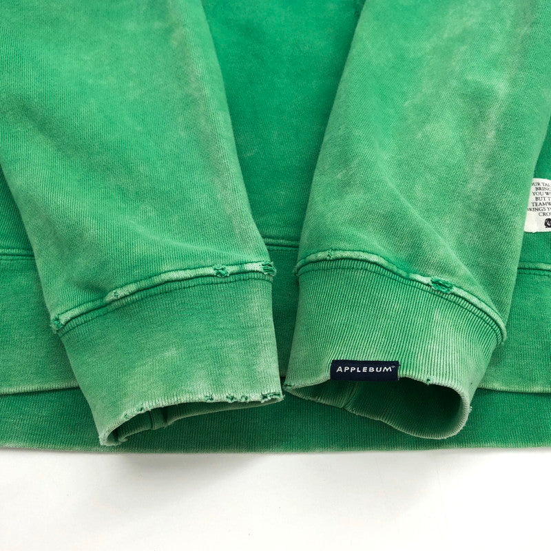 【中古品】【メンズ】 APPLEBUM アップルバム Arch Logo Chemical Wash Sweat Parka アーチロゴ パーカー フーディー ケミカルウォッシュ加工 長袖 トップス ストリート系 142-250725-rs-03-fur サイズ：M カラー：グリーン 万代Net店