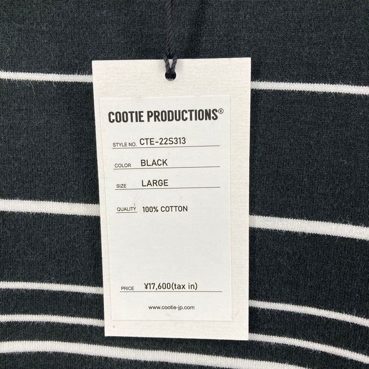 【中古品】【メンズ】 COOTIE クーティー CTE-22S313 22SS SUPIMA BORDER OVERSIZED L/S TEE ロンT 長袖Tシャツ 142-251228-WA-04-iwa サイズ：LARGE カラー：BLACK 万代Net店