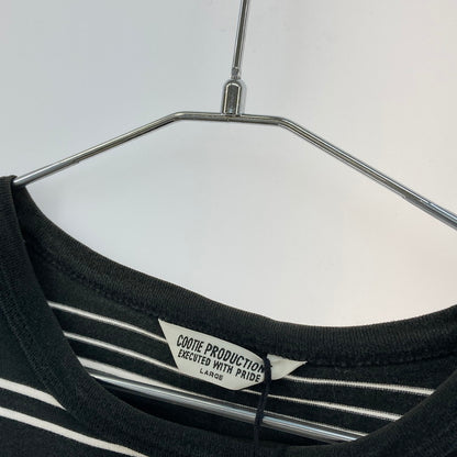 【中古品】【メンズ】 COOTIE クーティー CTE-22S313 22SS SUPIMA BORDER OVERSIZED L/S TEE ロンT 長袖Tシャツ 142-251228-WA-04-iwa サイズ：LARGE カラー：BLACK 万代Net店