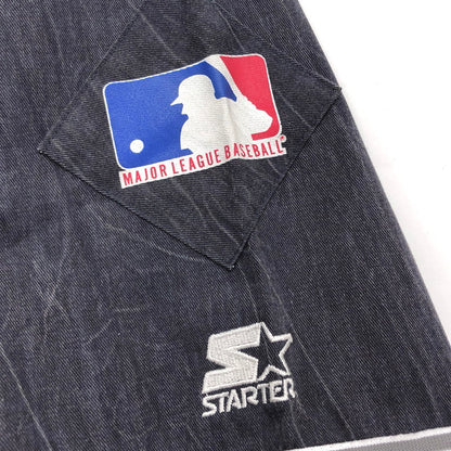 【中古品】【メンズ】 STARTER スターター × MLB YORK YANKEES ベースボールシャツ NY ストーンウォッシュ 半袖 トップス スポーツ系 ヴィンテージ系 146-250725-rs-05-fur サイズ：L カラー：ネイビー 万代Net店