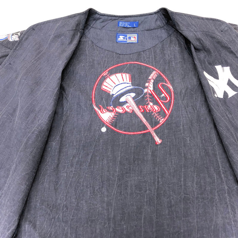 【中古品】【メンズ】 STARTER スターター × MLB YORK YANKEES ベースボールシャツ NY ストーンウォッシュ 半袖 トップス スポーツ系 ヴィンテージ系 146-250725-rs-05-fur サイズ：L カラー：ネイビー 万代Net店