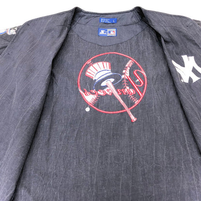 【中古品】【メンズ】 STARTER スターター × MLB YORK YANKEES ベースボールシャツ NY ストーンウォッシュ 半袖 トップス スポーツ系 ヴィンテージ系 146-250725-rs-05-fur サイズ：L カラー：ネイビー 万代Net店