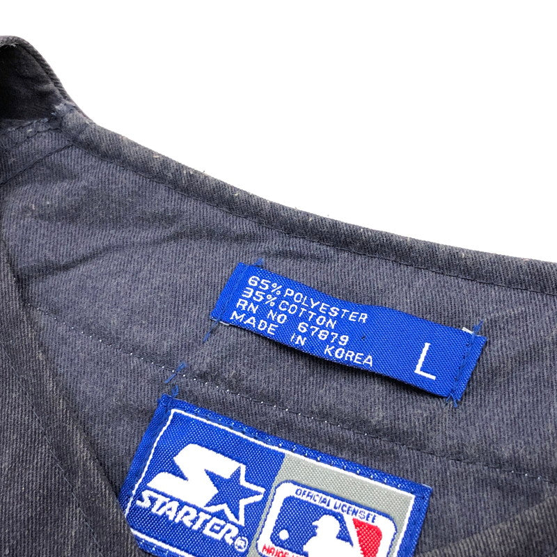 【中古品】【メンズ】 STARTER スターター × MLB YORK YANKEES ベースボールシャツ NY ストーンウォッシュ 半袖 トップス スポーツ系 ヴィンテージ系 146-250725-rs-05-fur サイズ：L カラー：ネイビー 万代Net店