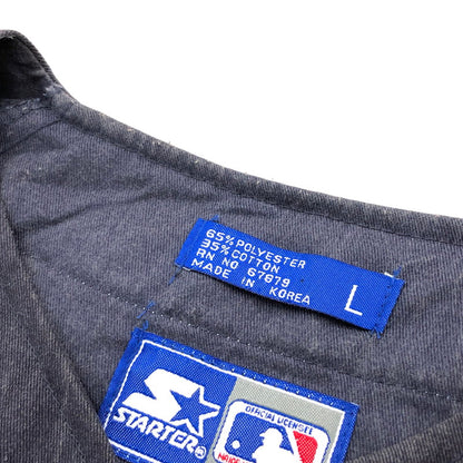 【中古品】【メンズ】 STARTER スターター × MLB YORK YANKEES ベースボールシャツ NY ストーンウォッシュ 半袖 トップス スポーツ系 ヴィンテージ系 146-250725-rs-05-fur サイズ：L カラー：ネイビー 万代Net店