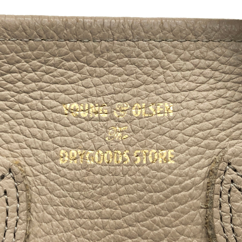 【現状渡し品】【レディース】 YOUNG&OLSEN THE DRYGOODS STORE ヤングアンドオルセン EMBOSSED LEATHER TOTE M エンボス レザートート バッグ 鞄 188-260701-rs-08-fur カラー：ベージュ系 万代Net店