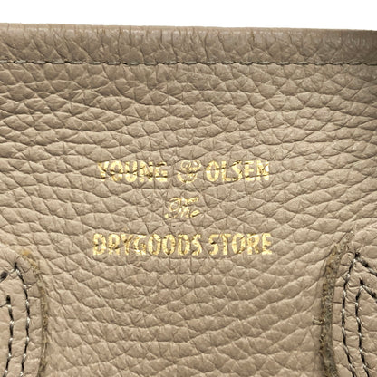 【現状渡し品】【レディース】 YOUNG&OLSEN THE DRYGOODS STORE ヤングアンドオルセン EMBOSSED LEATHER TOTE M エンボス レザートート バッグ 鞄 188-260701-rs-08-fur カラー：ベージュ系 万代Net店