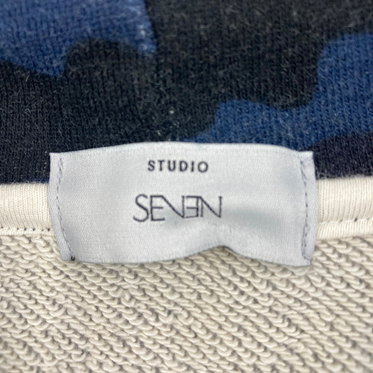【現状渡し品】【メンズ】 STUDIO SEVEN L/S PK パーカー カモフラ 142-251230-WA-03-iwa サイズ：M カラー：ネイビー系 万代Net店