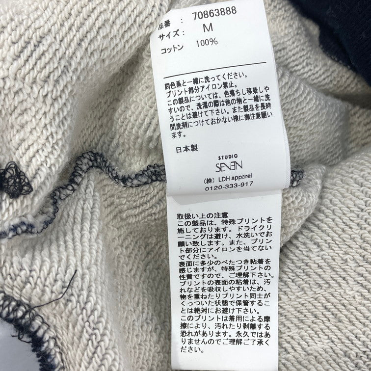 【現状渡し品】【メンズ】 STUDIO SEVEN L/S PK パーカー カモフラ 142-251230-WA-03-iwa サイズ：M カラー：ネイビー系 万代Net店