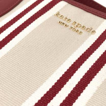 【中古品】【レディース】 KATE SPADE ケイトスペード STRIPE TOTE BAG ストライプ トートバッグ 鞄 バッグ 188-260701-rs-07-fur カラー：レッド/ベージュ 万代Net店
