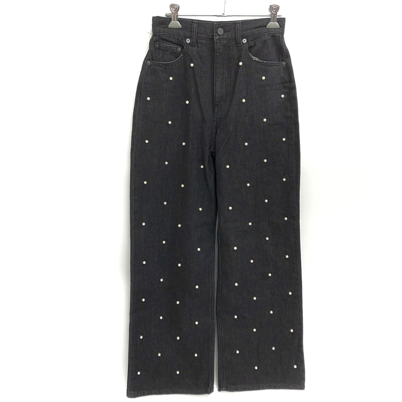 【中古美品】【レディース】 AMIRI アメリ PEARL DENIM PANTS 01320580930 パール デニムパンツ ボトムス 168-260706-rs-01-fur サイズ：24 カラー：ブラックインディゴ 万代Net店