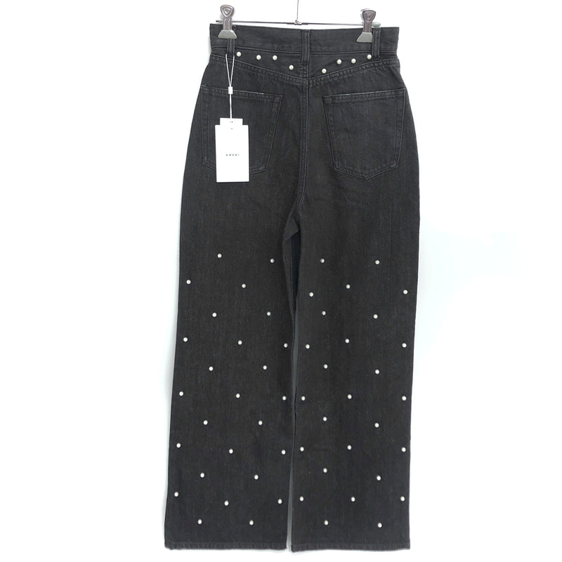 【中古美品】【レディース】 AMIRI アメリ PEARL DENIM PANTS 01320580930 パール デニムパンツ ボトムス 168-260706-rs-01-fur サイズ：24 カラー：ブラックインディゴ 万代Net店