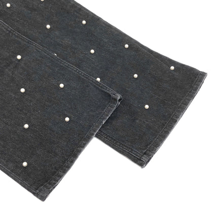 【中古美品】【レディース】 AMIRI アメリ PEARL DENIM PANTS 01320580930 パール デニムパンツ ボトムス 168-260706-rs-01-fur サイズ：24 カラー：ブラックインディゴ 万代Net店