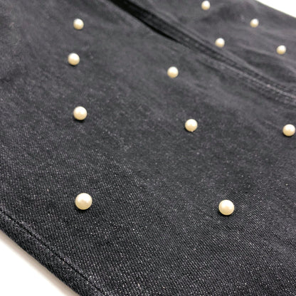 【中古美品】【レディース】 AMIRI アメリ PEARL DENIM PANTS 01320580930 パール デニムパンツ ボトムス 168-260706-rs-01-fur サイズ：24 カラー：ブラックインディゴ 万代Net店