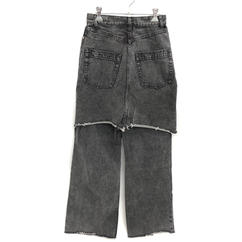 【中古品】【レディース】 MAISON SPECIALメゾンスペシャル LAYERED WRAP DENIM PANTS 21231465102 レイヤード ラップ デニムパンツ 切りっぱなし ボトムス 168-260701-rs-10-fur サイズ：36 カラー：ブラックデニム 万代Net店