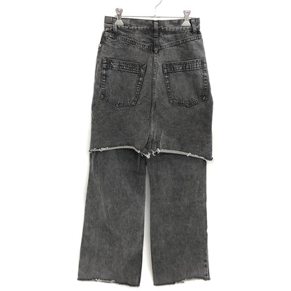 【中古品】【レディース】 MAISON SPECIALメゾンスペシャル LAYERED WRAP DENIM PANTS 21231465102 レイヤード ラップ デニムパンツ 切りっぱなし ボトムス 168-260701-rs-10-fur サイズ：36 カラー：ブラックデニム 万代Net店