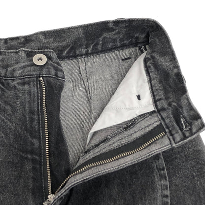 【中古品】【レディース】 MAISON SPECIALメゾンスペシャル LAYERED WRAP DENIM PANTS 21231465102 レイヤード ラップ デニムパンツ 切りっぱなし ボトムス 168-260701-rs-10-fur サイズ：36 カラー：ブラックデニム 万代Net店