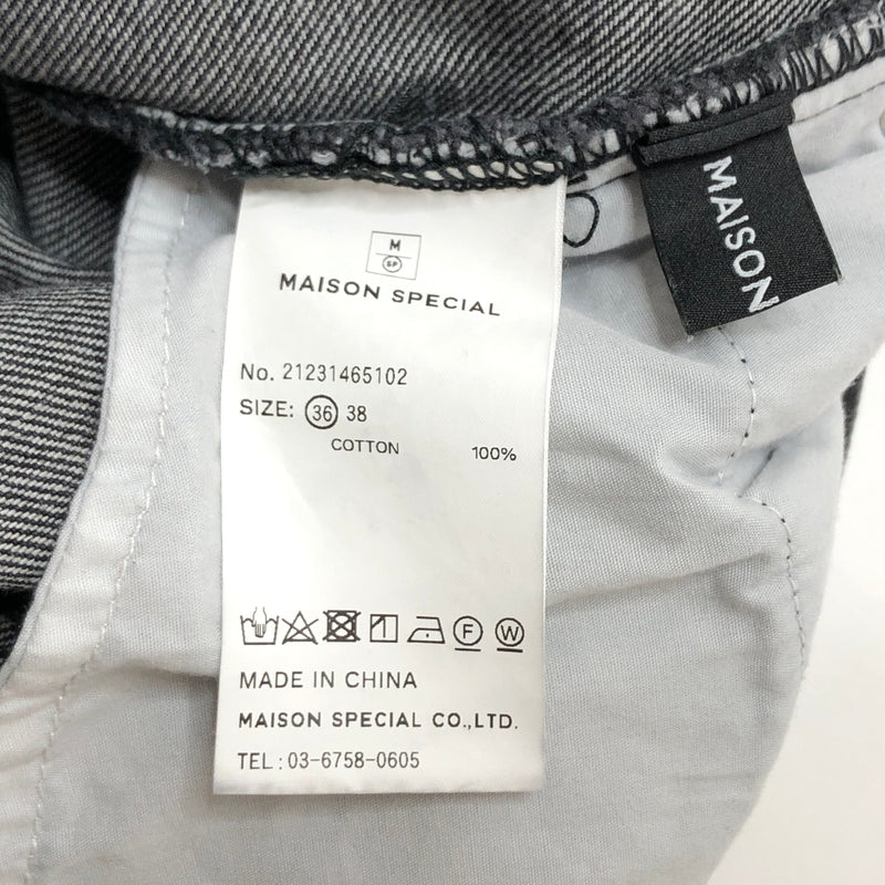 【中古品】【レディース】 MAISON SPECIALメゾンスペシャル LAYERED WRAP DENIM PANTS 21231465102 レイヤード ラップ デニムパンツ 切りっぱなし ボトムス 168-260701-rs-10-fur サイズ：36 カラー：ブラックデニム 万代Net店