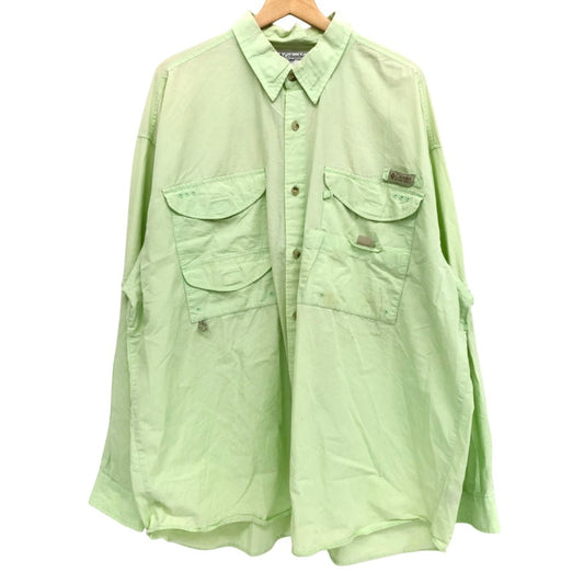 【ジャンク品】【メンズ】 Columbia コロンビア フィッシングシャツ FM7120 長袖 トップス 古着 アウトドア系 ヴィンテージ系 146-251017-rs-11-fur サイズ：XXL カラー：ライトグリーン 万代Net店