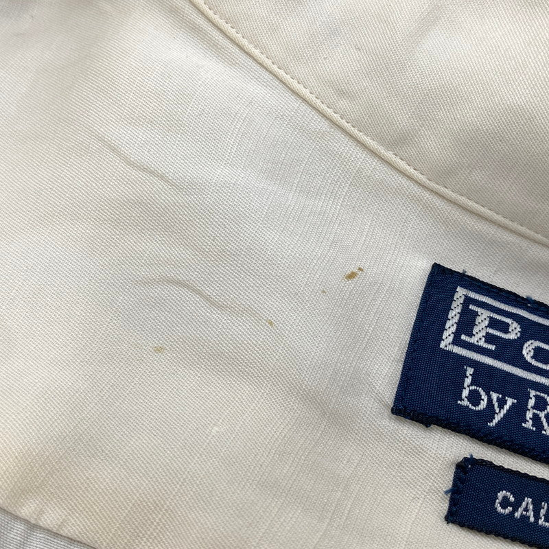 【中古品】【メンズ】 POLO RALPH LAUREN ポロ・ラルフローレン CALDWELL SILK LINEN SS SHIRT シルク リネン ショートスリーブ シャツ トップス 146-261008-kh-05-izu サイズ：L カラー：アイボリー系 万代Net店