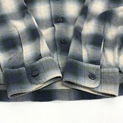 【ジャンク品】【メンズ】 RRL ダブルアールエル OMBRE CHECK SHIRT 782704022001 オンブレチェックシャツ 長袖 トップス 古着 145-260925-rs-02-fur サイズ：M カラー：ブルー/ホワイト/グリーン 万代Net店
