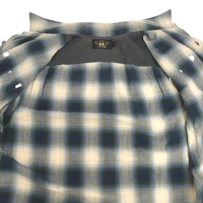 【ジャンク品】【メンズ】 RRL ダブルアールエル OMBRE CHECK SHIRT 782704022001 オンブレチェックシャツ 長袖 トップス 古着 145-260925-rs-02-fur サイズ：M カラー：ブルー/ホワイト/グリーン 万代Net店