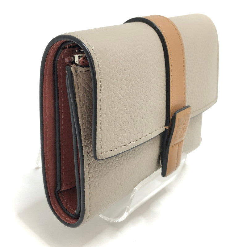 【中古品】【レディース】 LOEWE ロエベ SMALL VERTICAL WALLET "LIGHT OAT" C660S86X01 三つ折り財布 コンパクトウォレット 181-260416-rs-02-fur カラー：ライトオート/ハニー 万代Net店