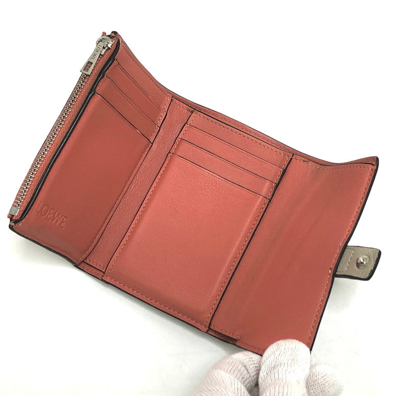 【中古品】【レディース】 LOEWE ロエベ SMALL VERTICAL WALLET "LIGHT OAT" C660S86X01 三つ折り財布 コンパクトウォレット 181-260416-rs-02-fur カラー：ライトオート/ハニー 万代Net店