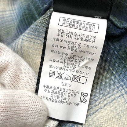 【ジャンク品】【メンズ】 RRL ダブルアールエル OMBRE CHECK SHIRT 782704022001 オンブレチェックシャツ 長袖 トップス 古着 145-260925-rs-02-fur サイズ：M カラー：ブルー/ホワイト/グリーン 万代Net店