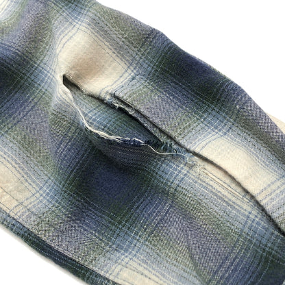 【ジャンク品】【メンズ】 RRL ダブルアールエル OMBRE CHECK SHIRT 782704022001 オンブレチェックシャツ 長袖 トップス 古着 145-260925-rs-02-fur サイズ：M カラー：ブルー/ホワイト/グリーン 万代Net店
