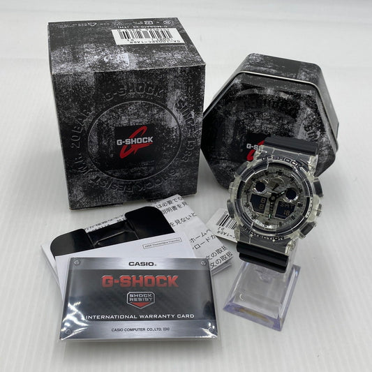 【中古品】【メンズ】 CASIO カシオ ANALOG-DIGITAL MODEL GA-110 CAMOUFLAGE SKELETON SERIES G-SHOCK GA-100SKC-1A アナログデジタル モデル カモフラージュ・スケルトン シリーズ ジーショック 腕時計 196-260808-yo-11-tei カラー：クリア/ブラック 万代Net店