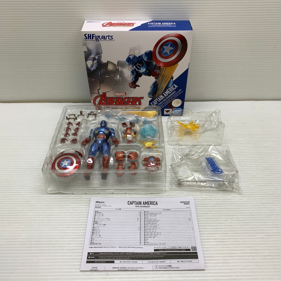 【中古品】 S.H.F キャプテン・アメリカ (テック・オン アベンジャーズ) フィギュア 箱あり 055-260716-YT-08-min 万代Net店