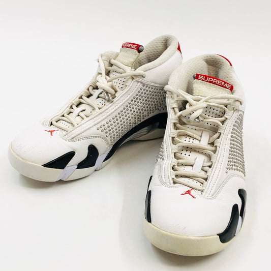 【中古品】【メンズ】 NIKE ナイキ × SUPREME シュプリーム AIR JORDAN 14 RETRO BV7630-106 エアジョーダン14 レトロ スニーカー シューズ 靴 160-251105-hn-05-fur サイズ：26.0cm US 8 カラー：ホワイト/ブラック/レッド 万代Net店