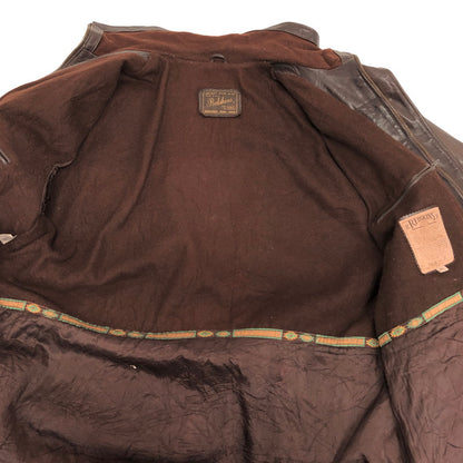 【ジャンク品】【メンズ】 REDSKINS JACKET TYPE B32 レザーコート ミリタリージャケット アウター ヴィンテージ系 146-260122-rs-05-fur サイズ：XL カラー：ブラウン 万代Net店