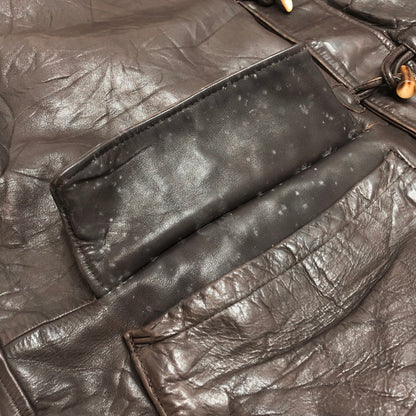 【ジャンク品】【メンズ】 REDSKINS JACKET TYPE B32 レザーコート ミリタリージャケット アウター ヴィンテージ系 146-260122-rs-05-fur サイズ：XL カラー：ブラウン 万代Net店