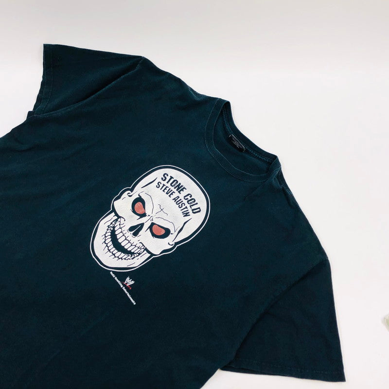 【現状渡し品】【メンズ】 STEVE＆BARRY'S スティーブアンドバリーズ STONE COLD STEVE AUSTIN ストーンコールド スティーブ・オースチン 半袖Tシャツ トップス 146-260122-hn-04-fur サイズ：XXL カラー：ネイビー系 万代Net店