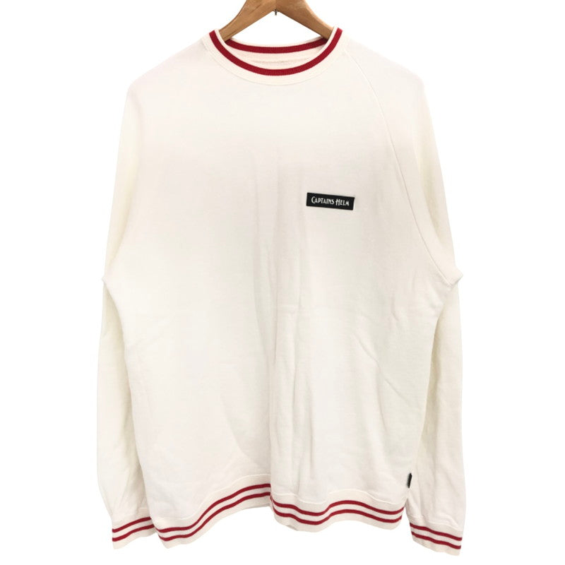 【中古品】【メンズ】 CAPTAINS HELM キャプテンズヘルム LINE-RIB CREW SWEAT スウェット トレーナー 長袖 トップス 142-251107-rs-03-fur サイズ：L カラー：ホワイト/レッド 万代Net店