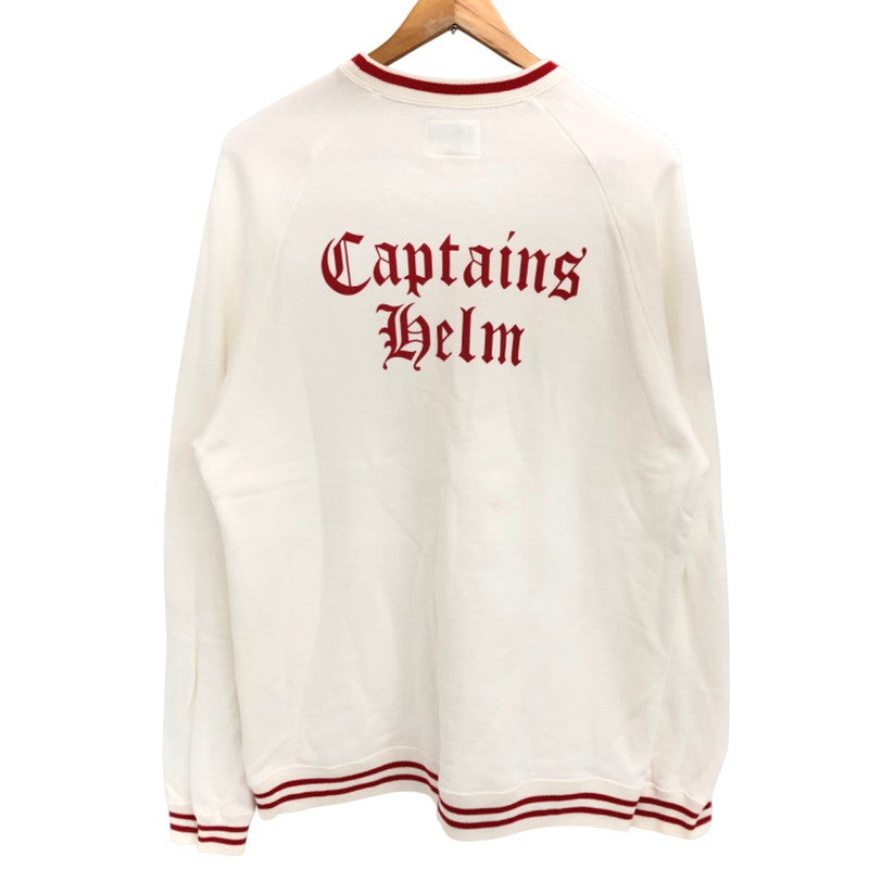 【中古品】【メンズ】 CAPTAINS HELM キャプテンズヘルム LINE-RIB CREW SWEAT スウェット トレーナー 長袖 トップス 142-251107-rs-03-fur サイズ：L カラー：ホワイト/レッド 万代Net店