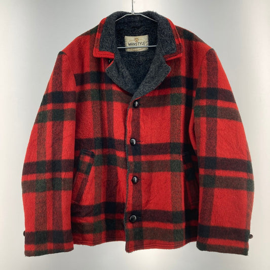 【中古品】【メンズ】 MANSTYLE WOOL CHECK COAT アウター チェック 146-260103-WA-02-iwa カラー：レッド 万代Net店