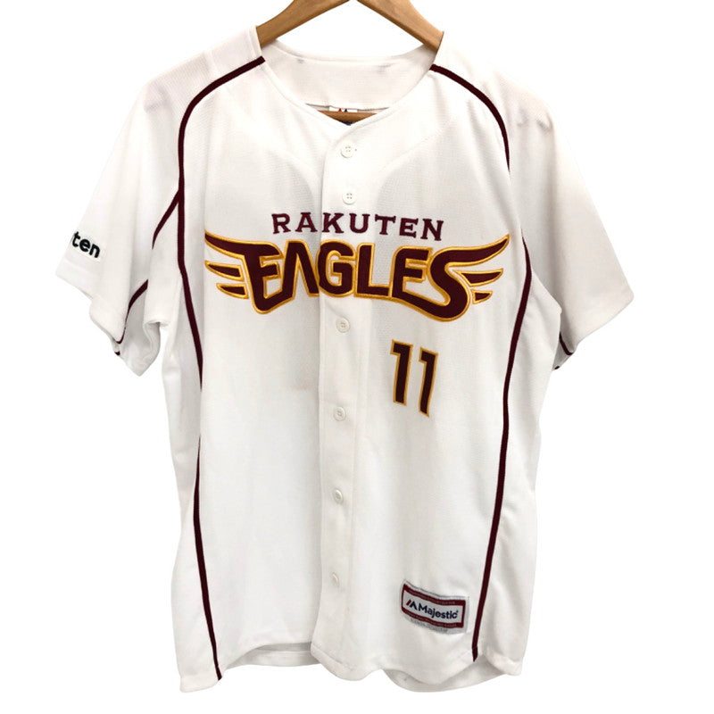 【中古品】【メンズ/レディース】 Majestic 楽天イーグルス 応援 ユニフォーム 11 KISHI 半袖 トップス 147-251107-rs-05-fur サイズ：M カラー：ホワイト 万代Net店