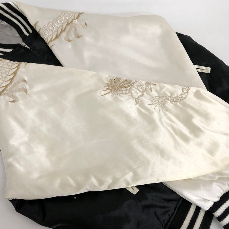 【中古品】【メンズ】 星姫 hoshihime ホシヒメ SOUVENIR JACKET スーベニアジャケット スカジャン 刺繍 アウター 古着 145-260925-rs-05-fur サイズ：3L カラー：ブラック/ホワイト 万代Net店