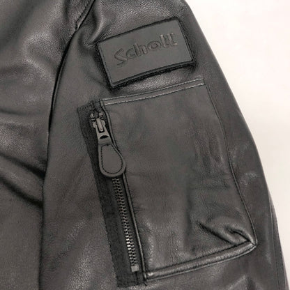 【中古品】【メンズ】 SCHOTT ショット JOURNAL STANDARD別注 LAMB LEATHER MA-1 782-2250021 レザージャケット 羊革 アウター 古着 145-260925-rs-06-fur サイズ：L カラー：ブラック 万代Net店