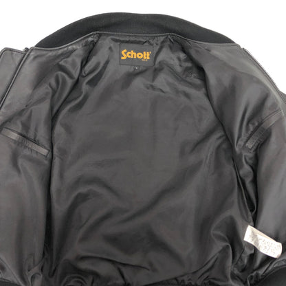 【中古品】【メンズ】 SCHOTT ショット JOURNAL STANDARD別注 LAMB LEATHER MA-1 782-2250021 レザージャケット 羊革 アウター 古着 145-260925-rs-06-fur サイズ：L カラー：ブラック 万代Net店