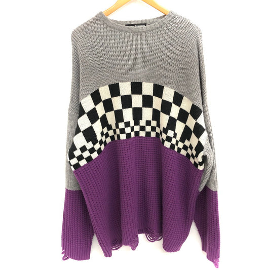 【中古品】【レディース】 CANDY STRIPPER キャンディストリッパー × LISA BLOCKING CRASH ニット セーター 長袖 トップス 170-251107-rs-07-fur サイズ：2(Mサイズ) カラー：パープル 万代Net店