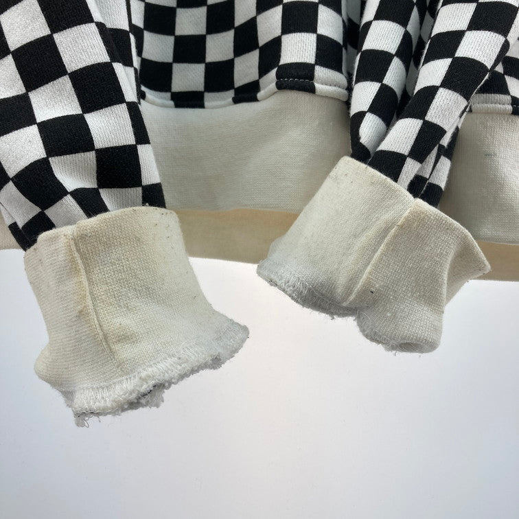 【中古品】【メンズ】 dsrcv チェッカー柄パーカー 142-260103-WA-06-iwa サイズ：M カラー：ブラック ホワイト 万代Net店