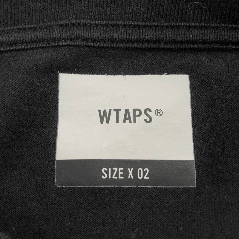 【現状渡し品】【メンズ】 WTAPS ダブルタップス WTVUA L/S TEE 192ATDT-LT01S ロングスリーブ Tシャツ ロンT 長袖 トップス ストリート系 142-250423-rs-07-fur サイズ：02 カラー：ブラック 万代Net店