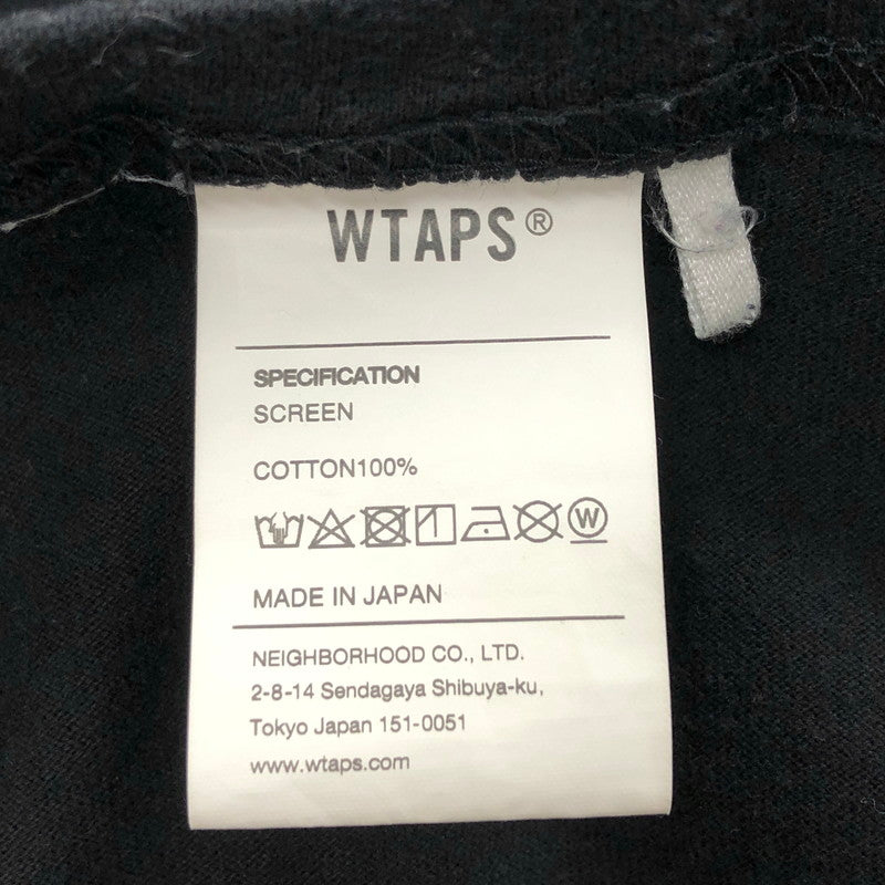【現状渡し品】【メンズ】 WTAPS ダブルタップス WTVUA L/S TEE 192ATDT-LT01S ロングスリーブ Tシャツ ロンT 長袖 トップス ストリート系 142-250423-rs-07-fur サイズ：02 カラー：ブラック 万代Net店