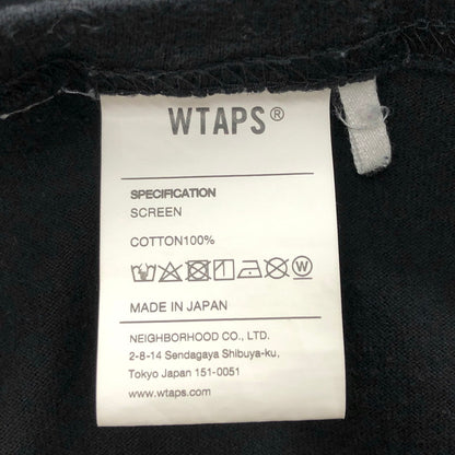 【現状渡し品】【メンズ】 WTAPS ダブルタップス WTVUA L/S TEE 192ATDT-LT01S ロングスリーブ Tシャツ ロンT 長袖 トップス ストリート系 142-250423-rs-07-fur サイズ：02 カラー：ブラック 万代Net店