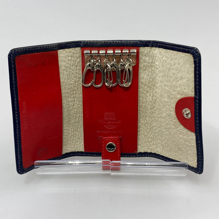 【現状渡し品】【メンズ】 WHITE HOUSE COX ホワイトハウスコックス キーケース 201-260423-WA-01-iwa カラー：ネイビー 万代Net店